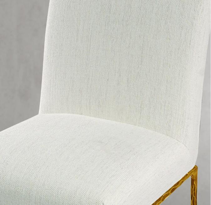 Hand-Forged Metal Minimalist Fabric Dining Chair
