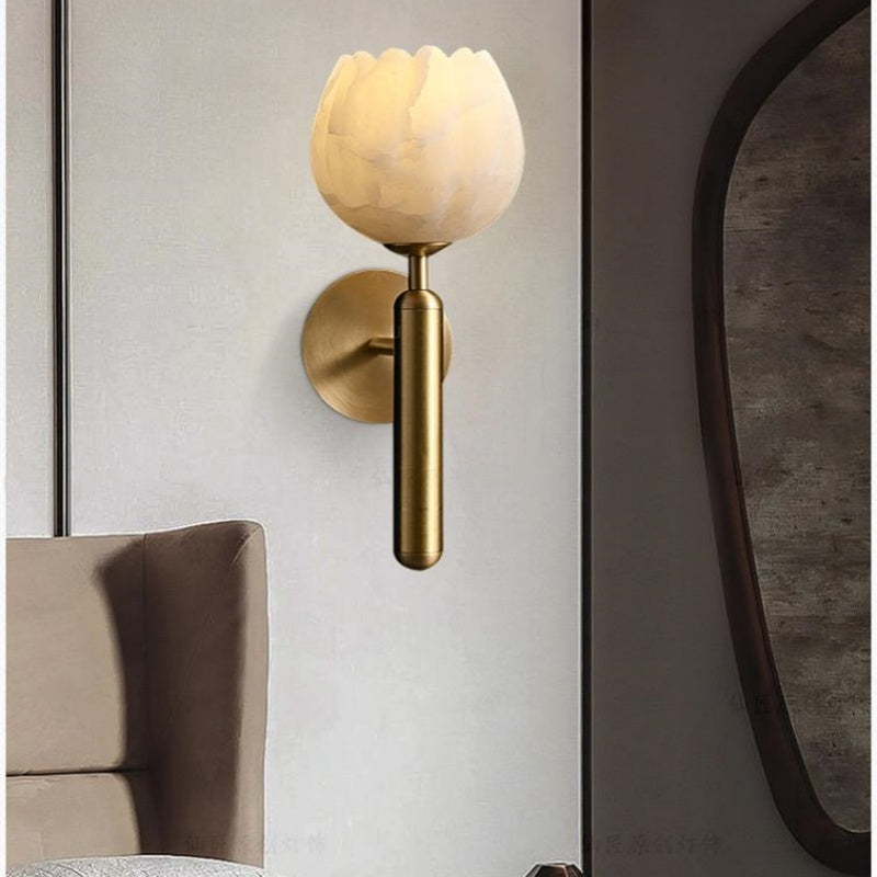 Alabaster Wall Sconce Light For Bedroom