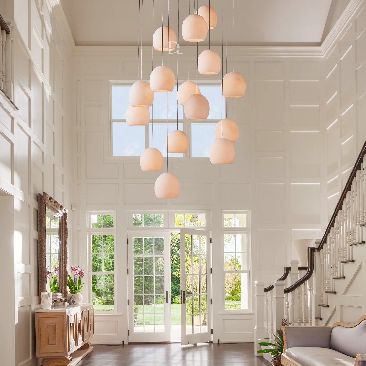 Arica Alabaster Round Chandelier