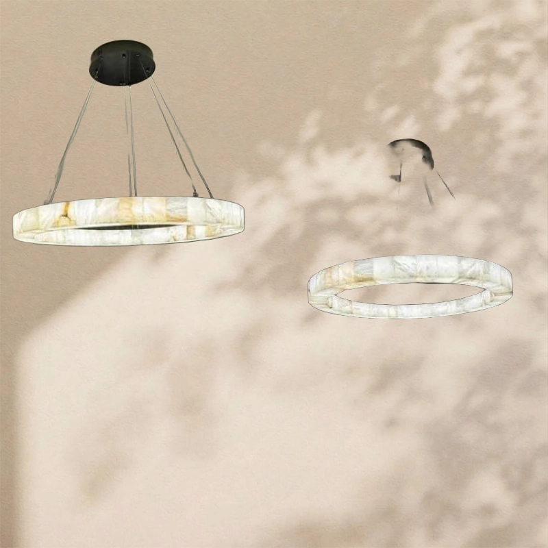 Karen Calcite Ring Chandelier 30"39"