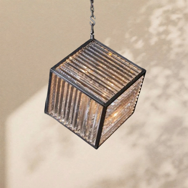 Lita Glass Cube Rectangle Chandelier
