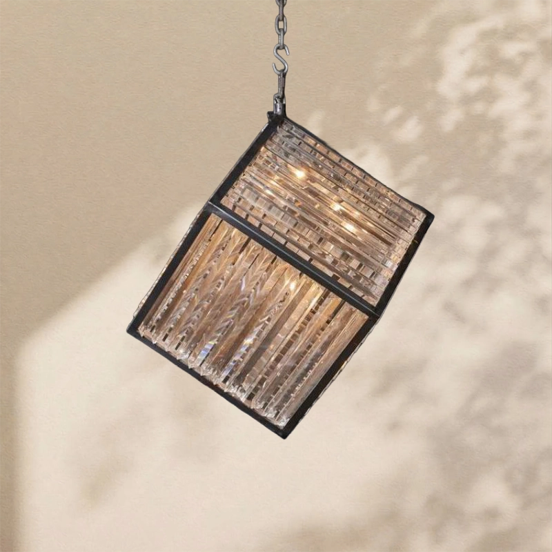Lita Glass Cube Rectangle Chandelier