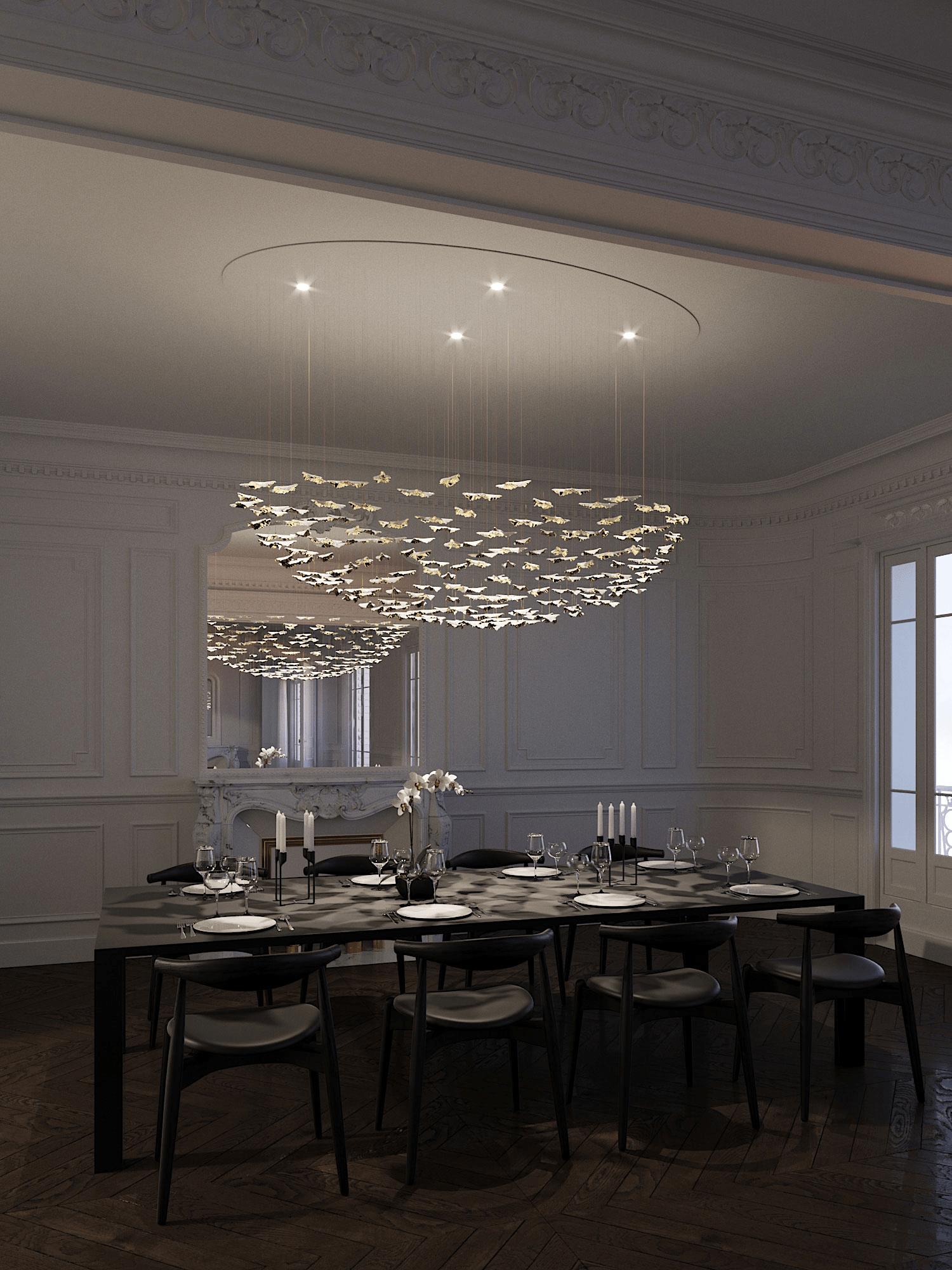 Leaf Twisted Sculptural Customize Chandelier