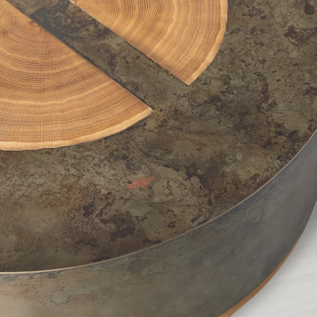 Calacius Round Coffee Table Yukas Wood Cocktail Table Sofa Industrial Center Tea Table