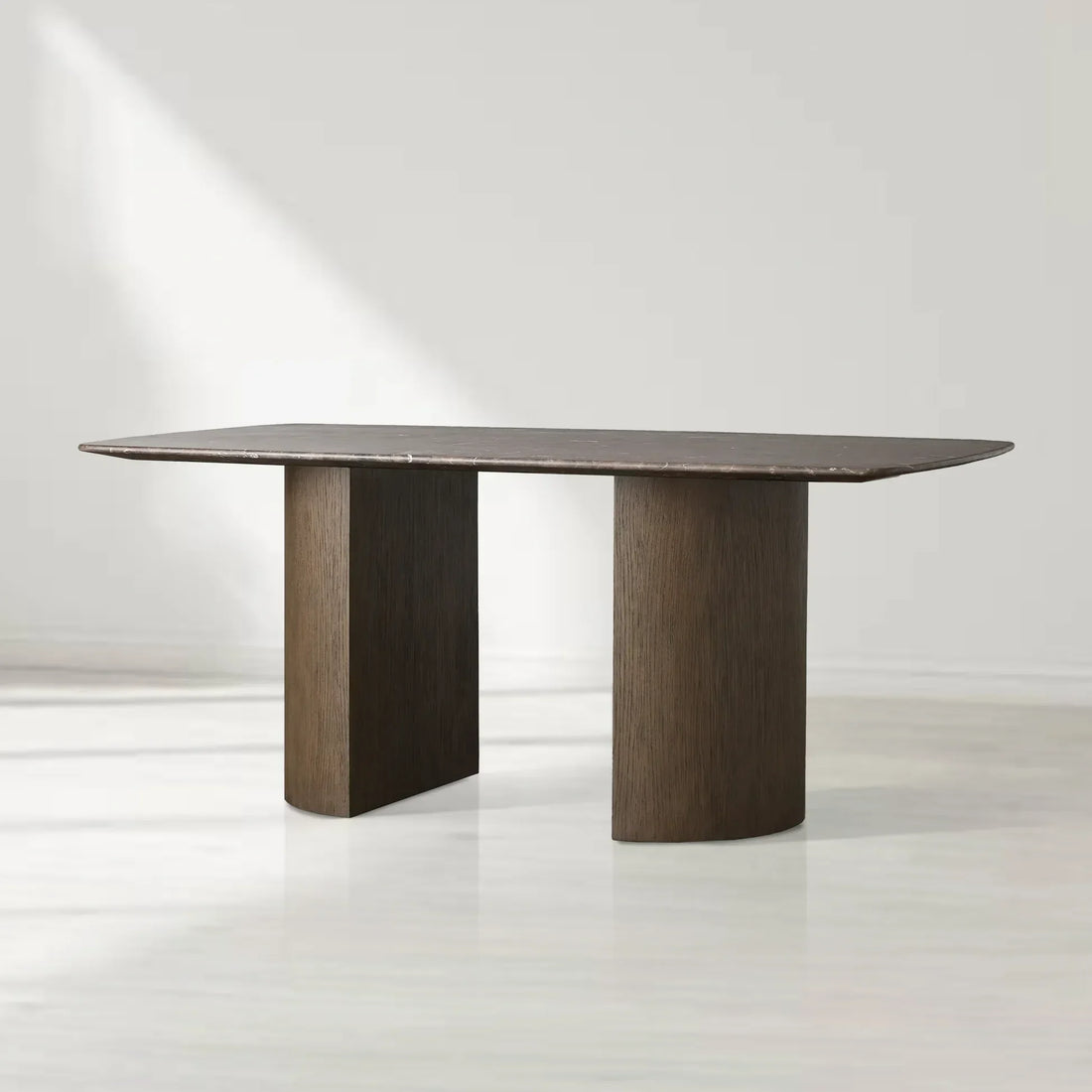 Saint Germain Rectangular Marble Top Dining Table with Dauphine Base