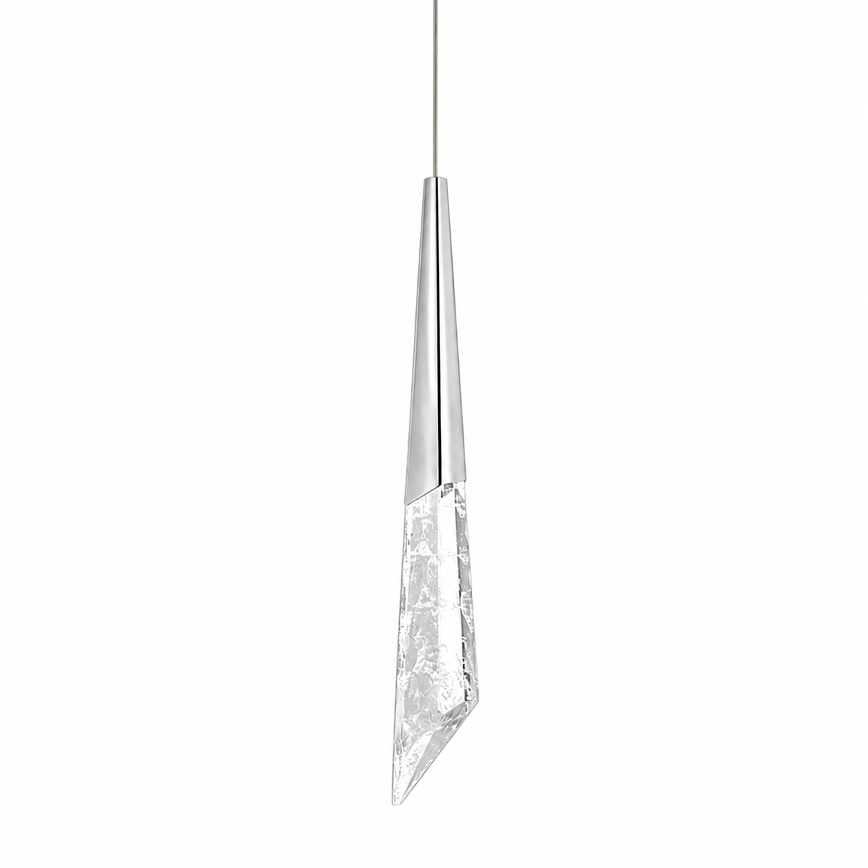 Solitude 18.5"H x 6.5"W 1-Light Crystal Mini-Pendant in Antique N