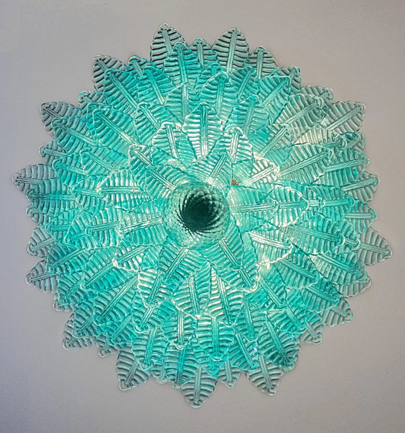 Large Murano glass Chandelier -100 turquoise Felci glasses