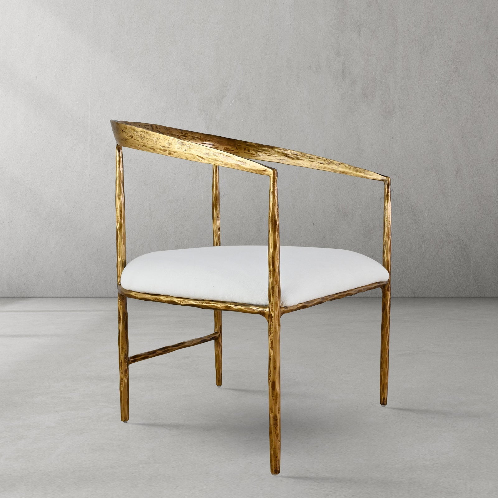 Hand-Forged Metal Curved Chair