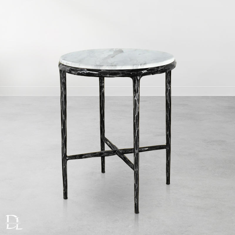 Thaddeus Round Marble Side Table 18" 22"