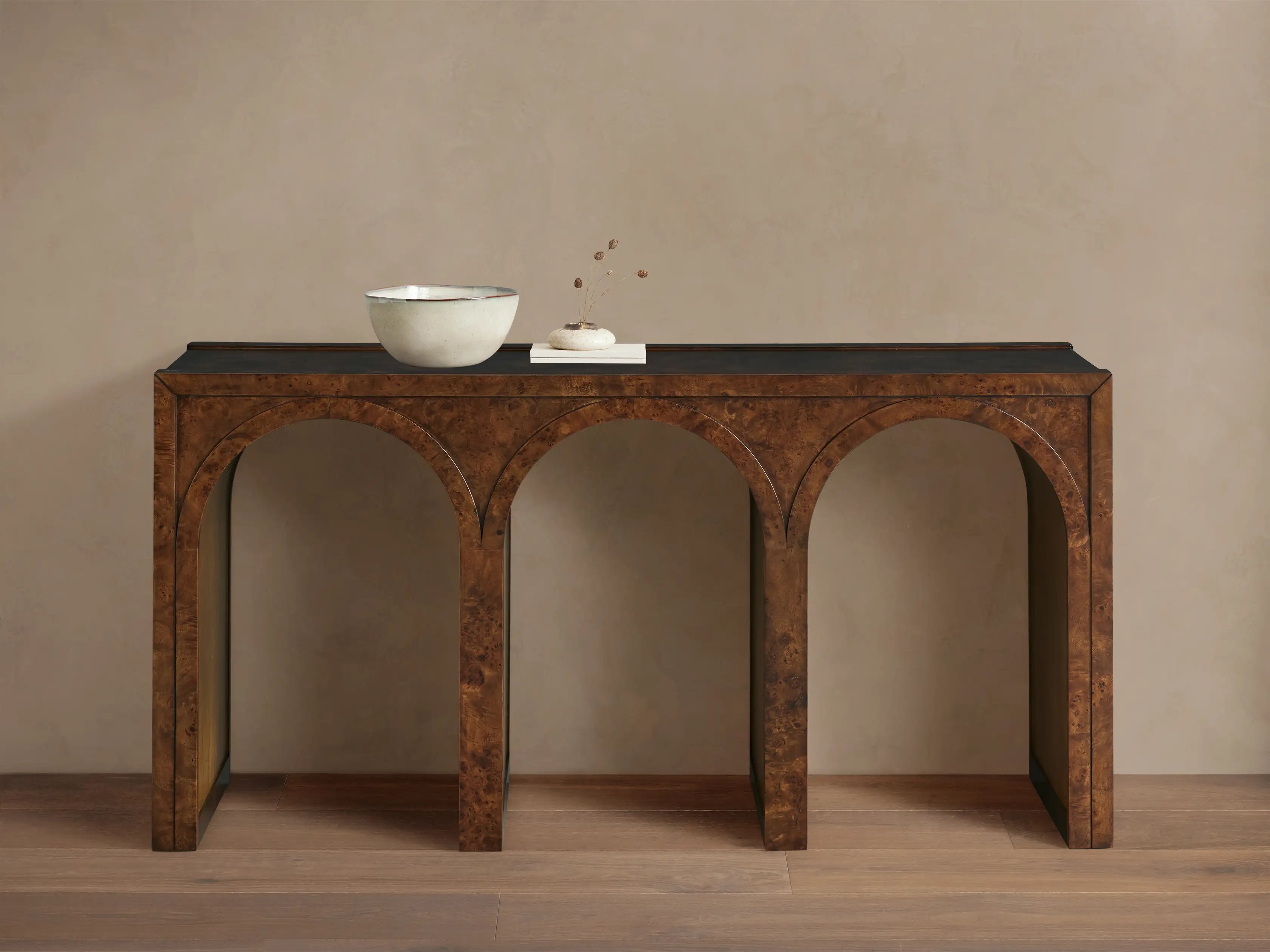 Hattiea Burl Console Table