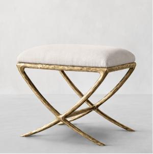 Hand-Forged Metal X-base Stool