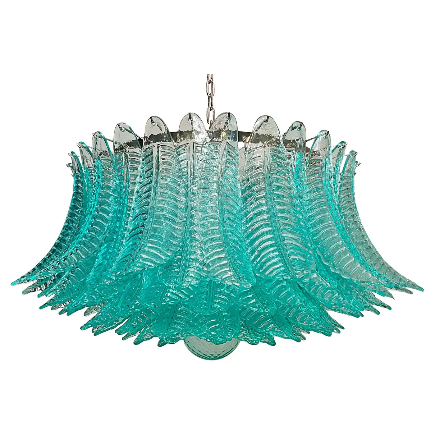 Large Murano glass Chandelier -100 turquoise Felci glasses