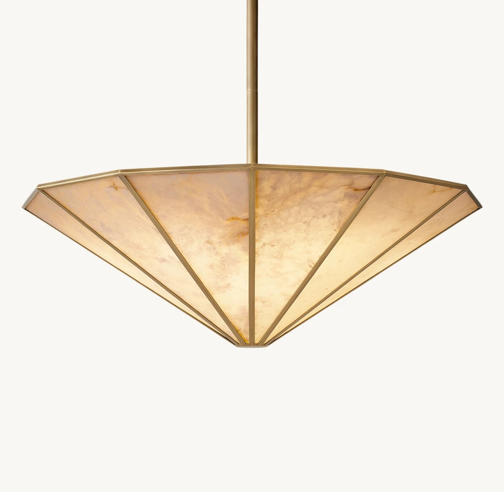 Lucartte Alabaster Round Chandelier 48"