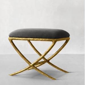Hand-Forged Metal X-base Stool