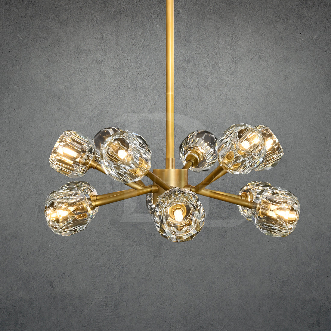 Crystal Ball Modern Clear Crystal Round Chandelier Over Dining Table