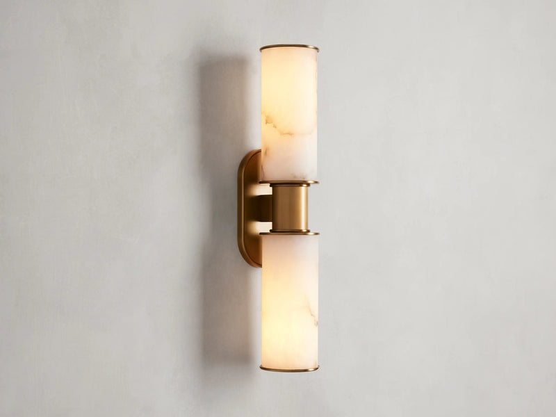 Harlin Double Sconce in Alabaster