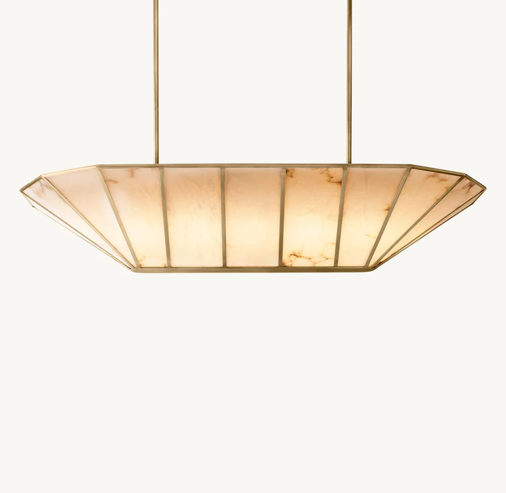 Lucartte Alabaster Linear Chandelier 74"