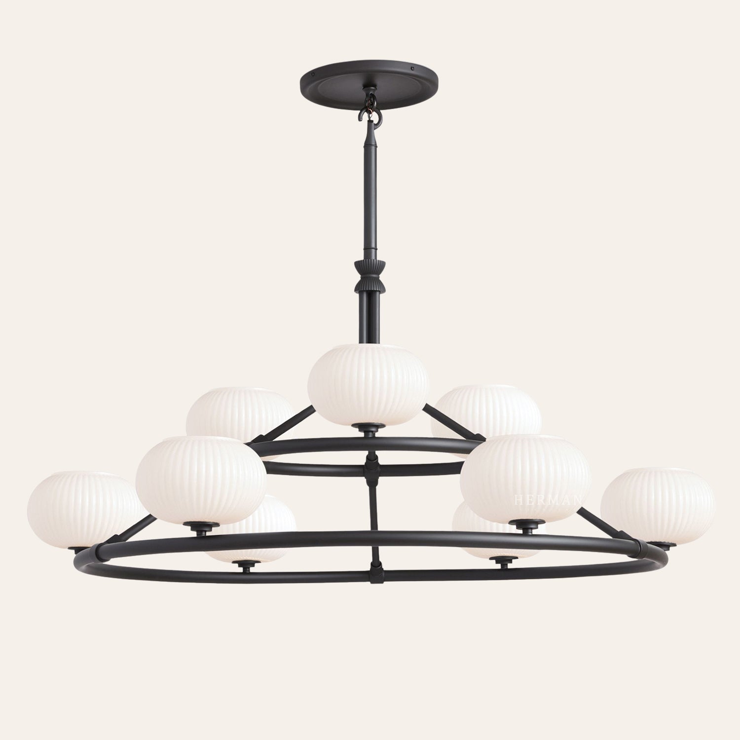 Enzo 48" Glass Double Tier Chandelier