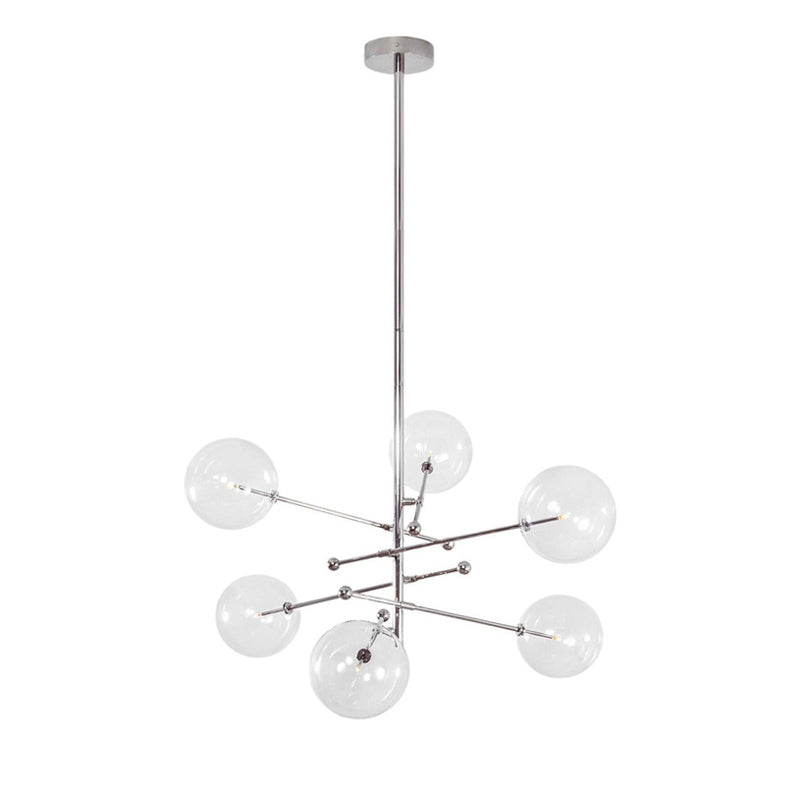 Aero Vertical Glass Globe Chandelier 6 - Light 55.63"