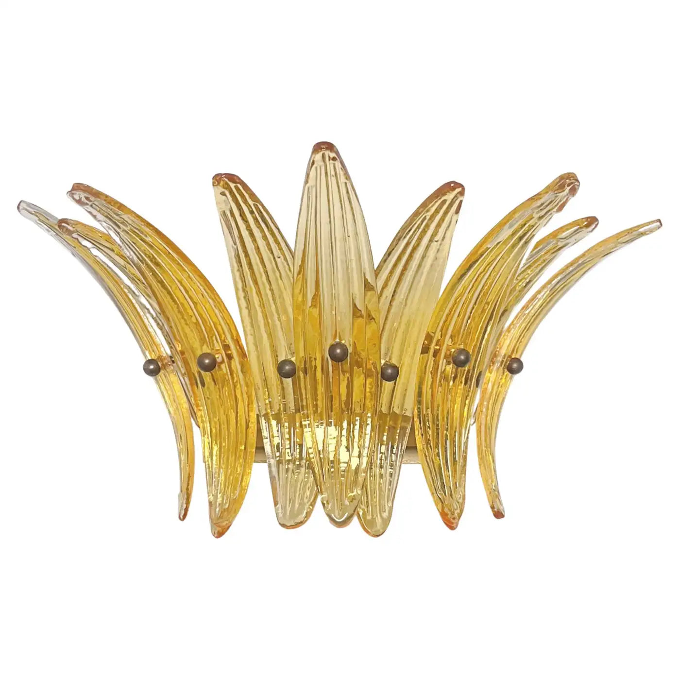 Vintage Palmette Wall Light, Amber Glasses
