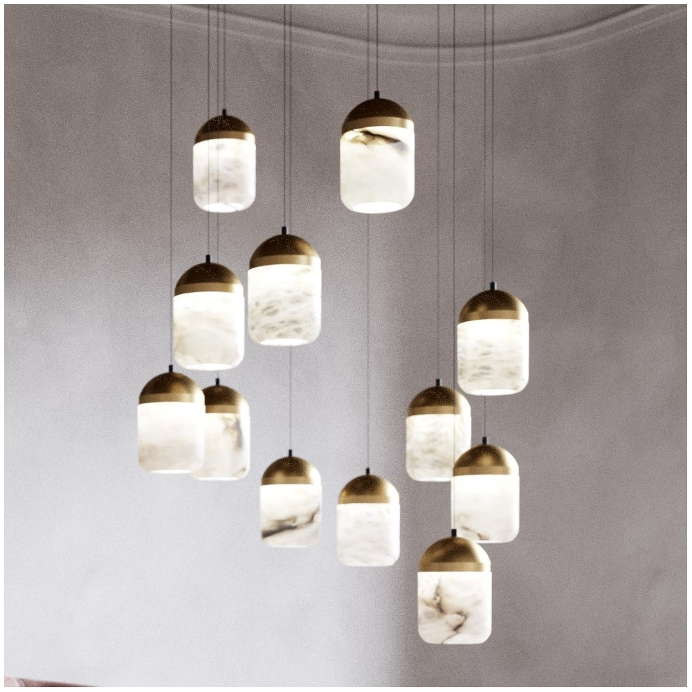 Alabastera Acorn Alabaster Cluster Light