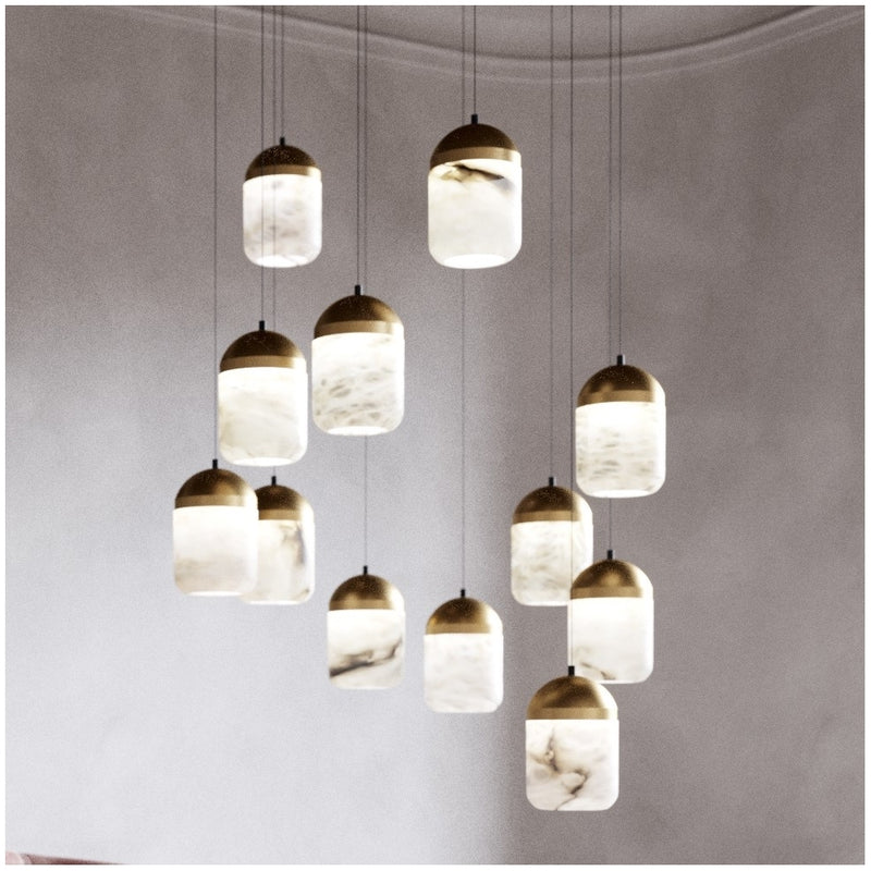 Alabastera Acorn Alabaster Cluster Light