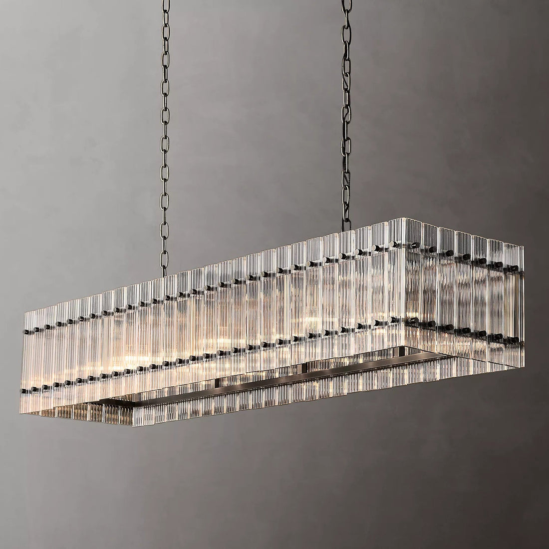 San Marc Handmade Glass Rectangle Chandelier 54"