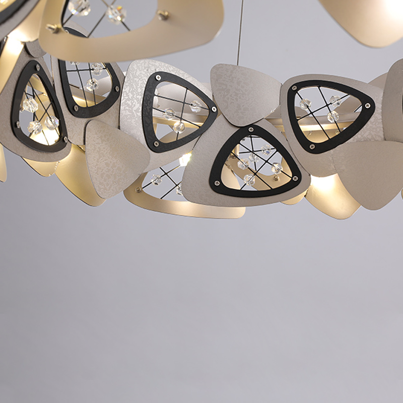 Contemporary Stainless Steel Round Chandelier