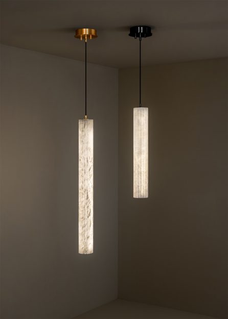 Vertical Roller Alabaster Pendant Light