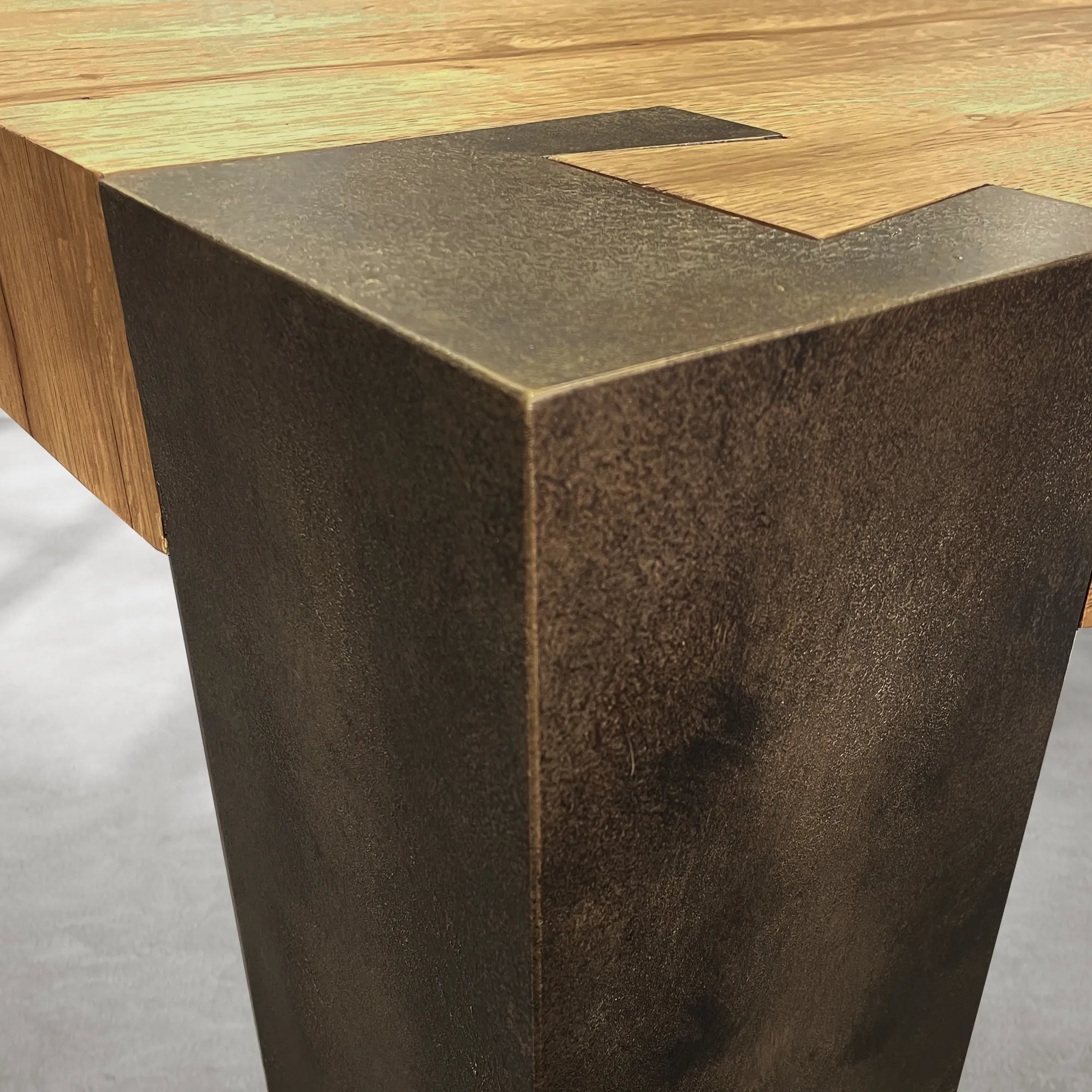 Tellurian Oak Dining Table Rectangular Handcrafted Rustic Industrial Dining Furniture