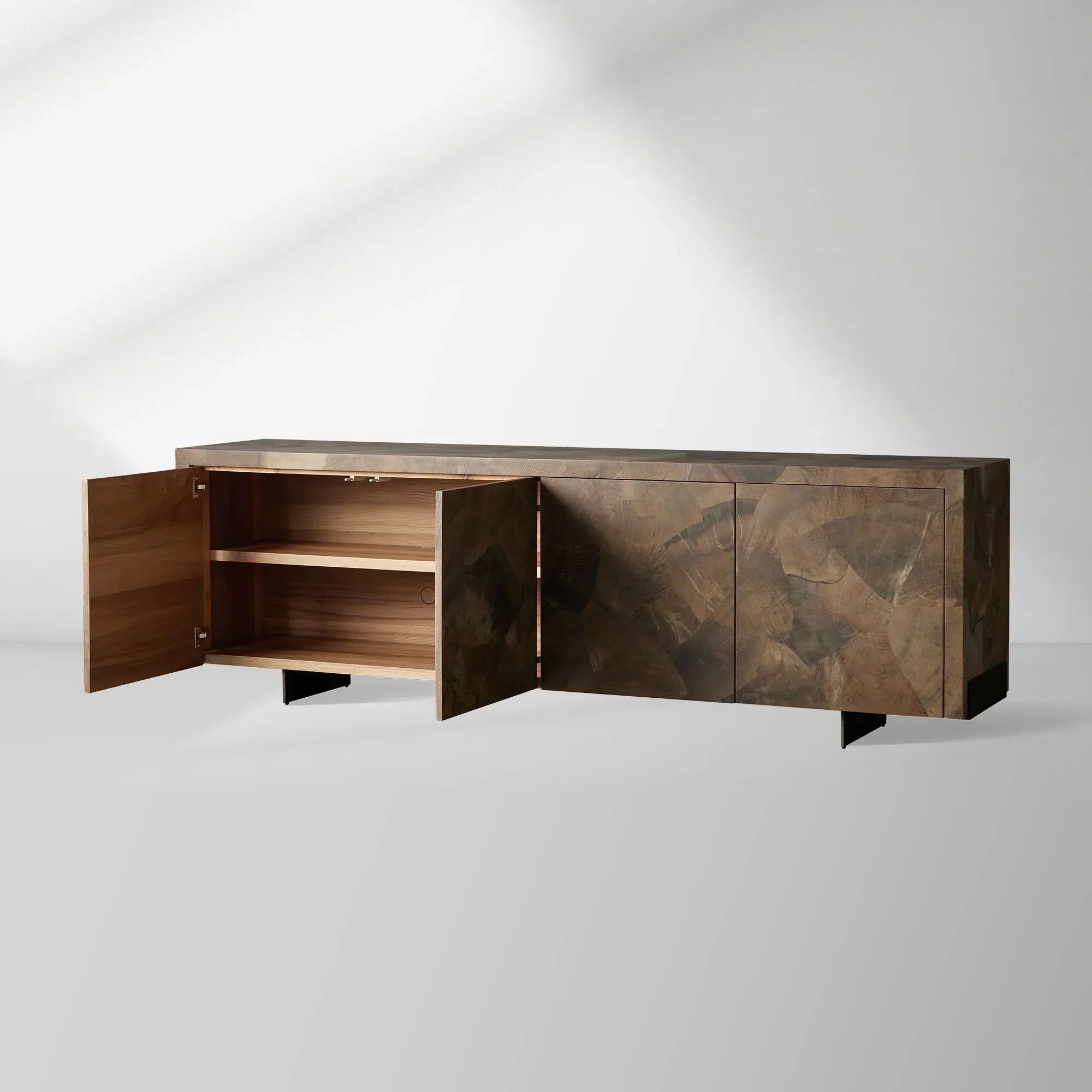 Loranco Salvaged Ash Sideboard Wood Buffet Cabinet Table Living Room Entryways TV Cabinet