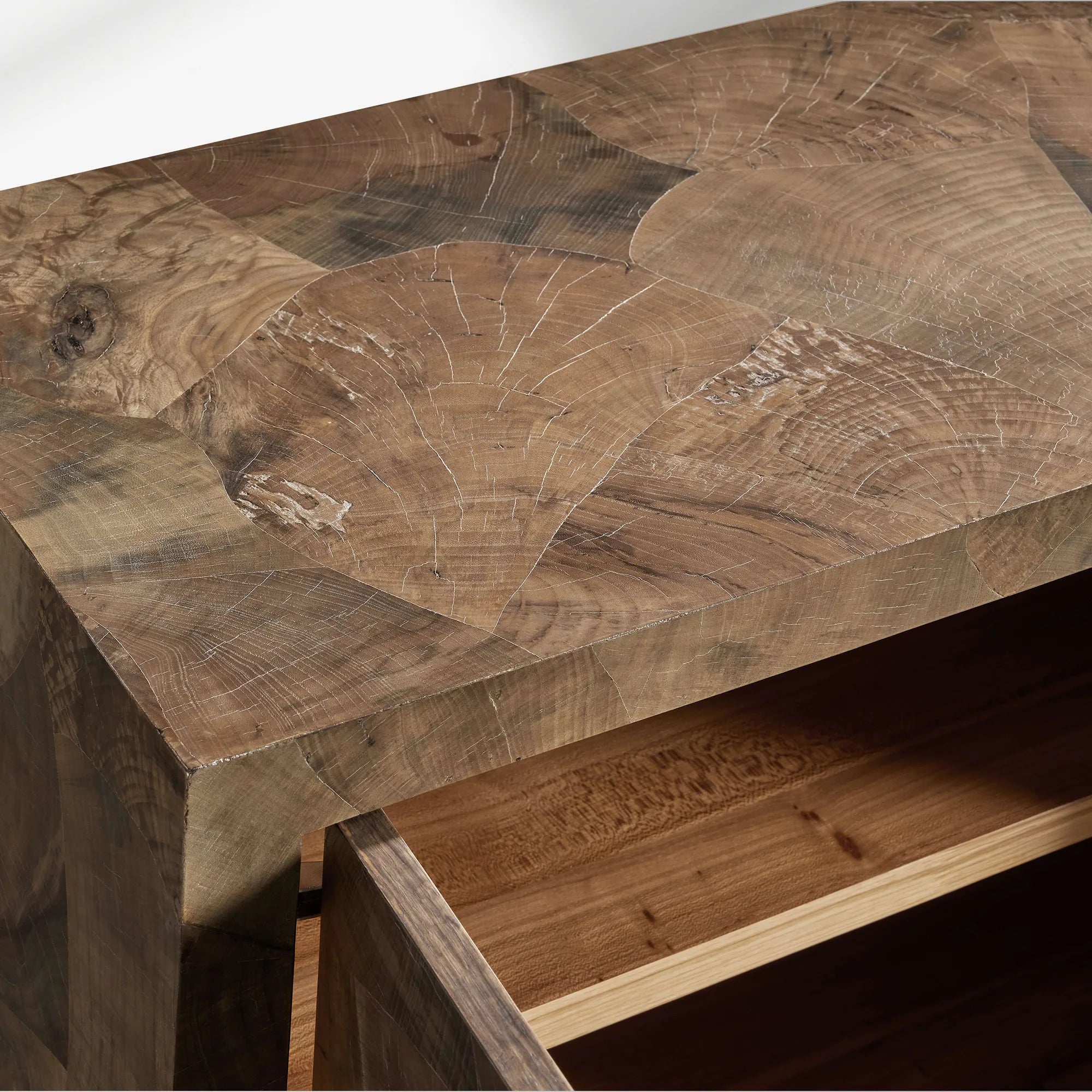 Loranco Salvaged Ash Sideboard Wood Buffet Cabinet Table Living Room Entryways TV Cabinet