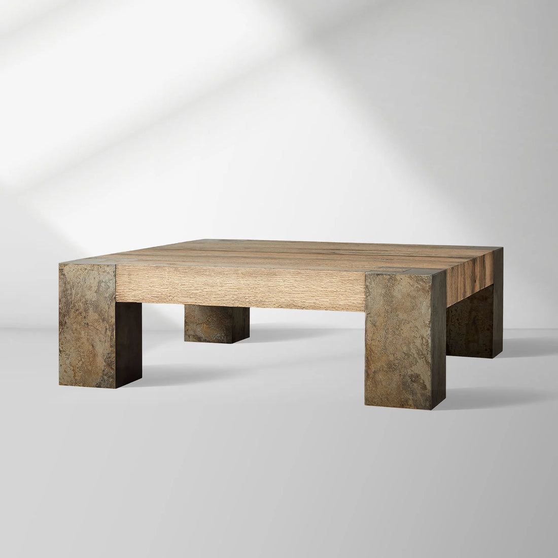 Tellurian Square Oak Coffee Table Wood Cocktail Table Living Room Center Tea Table Vintage Cocktail Table