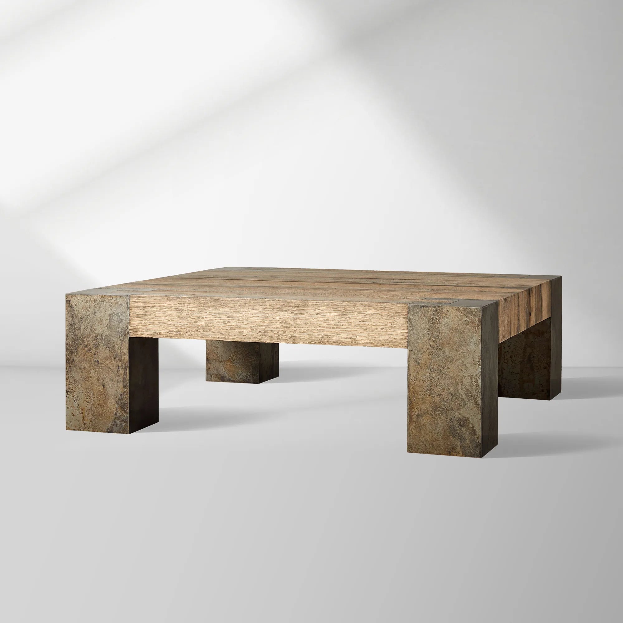 Tellurian Square Oak Coffee Table Wood Cocktail Table Living Room Center Tea Table Vintage Cocktail Table