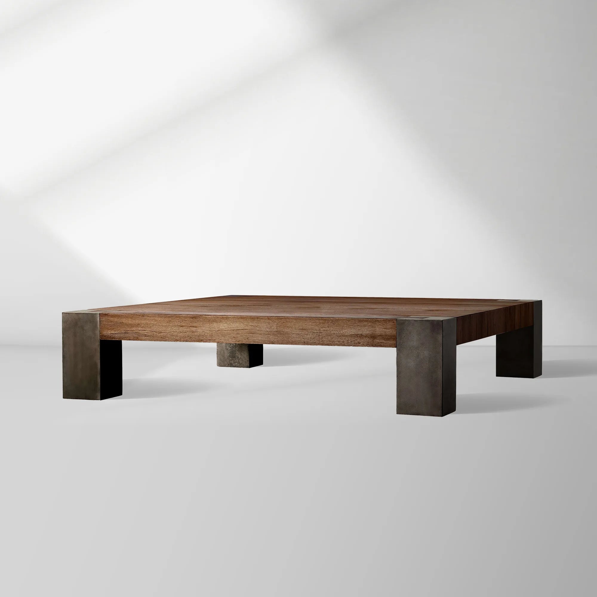 Tellurian Square Oak Coffee Table Wood Cocktail Table Living Room Center Tea Table Vintage Cocktail Table