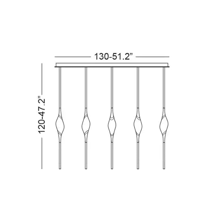 Pezzo Crystal Linear Chandelier 51" 59"