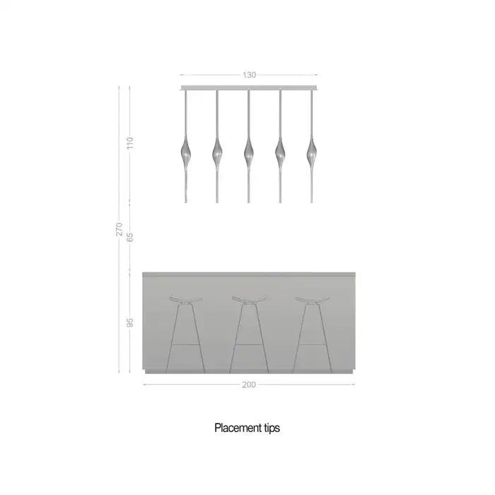 Pezzo Crystal Linear Chandelier 51" 59"