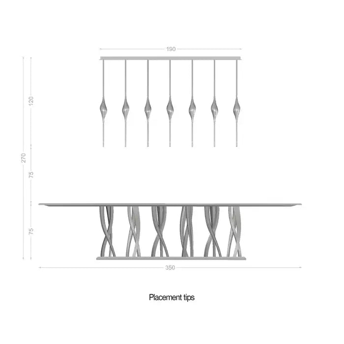 Pezzo Crystal Linear Chandelier 51" 59"