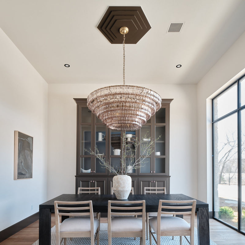 Amor 5-Tier Ghiaccio Glass Round Chandelier 48"