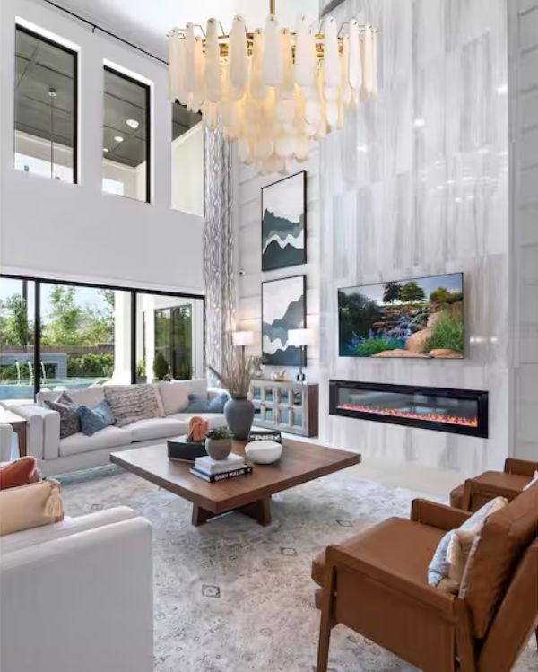 Modern Chandelier 32 in. 16-Lights Gold Chandelier With Alabaster Shade,Chandelier for Dining Room, Living Room, Bedroom