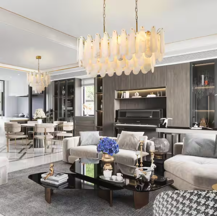 Modern Chandelier 39 in. 20-Light Gold Chandelier for Dinning Room, Living Room, Foyer, Bedroom