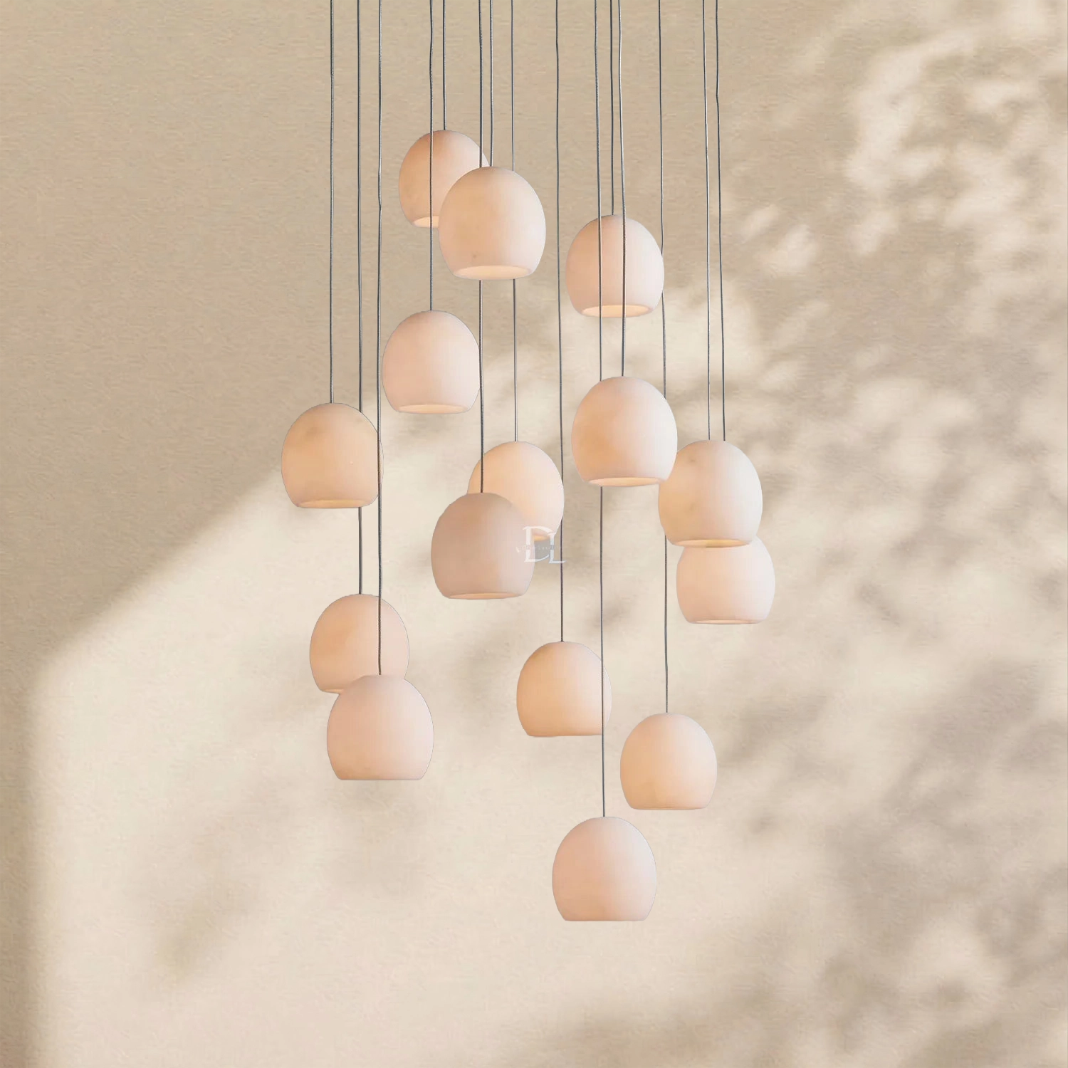 Arica Alabaster Round Chandelier