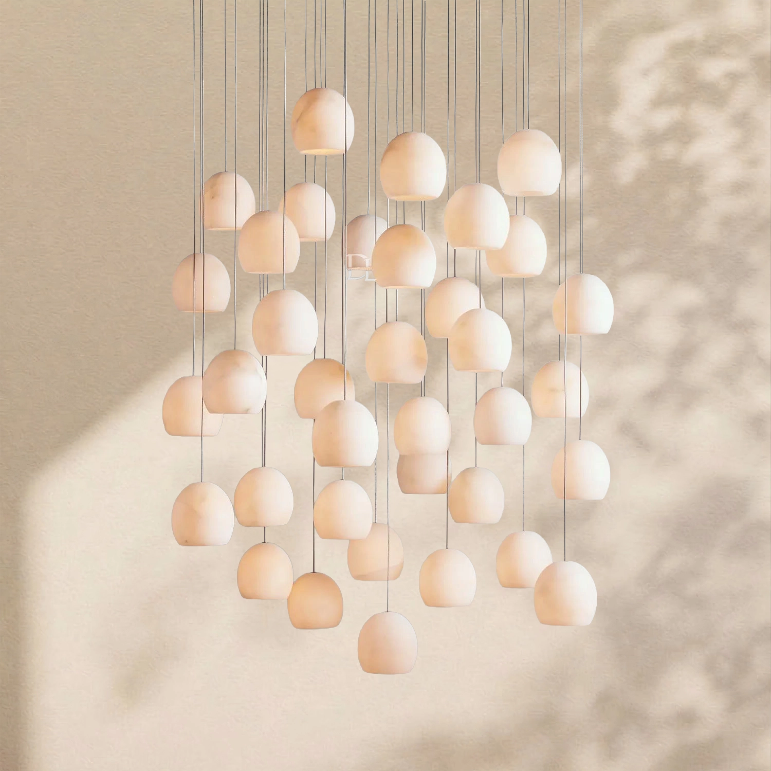 Arica Alabaster Round Chandelier