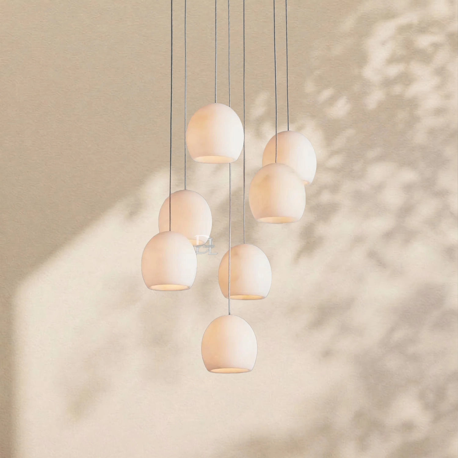 Arica Alabaster Round Chandelier