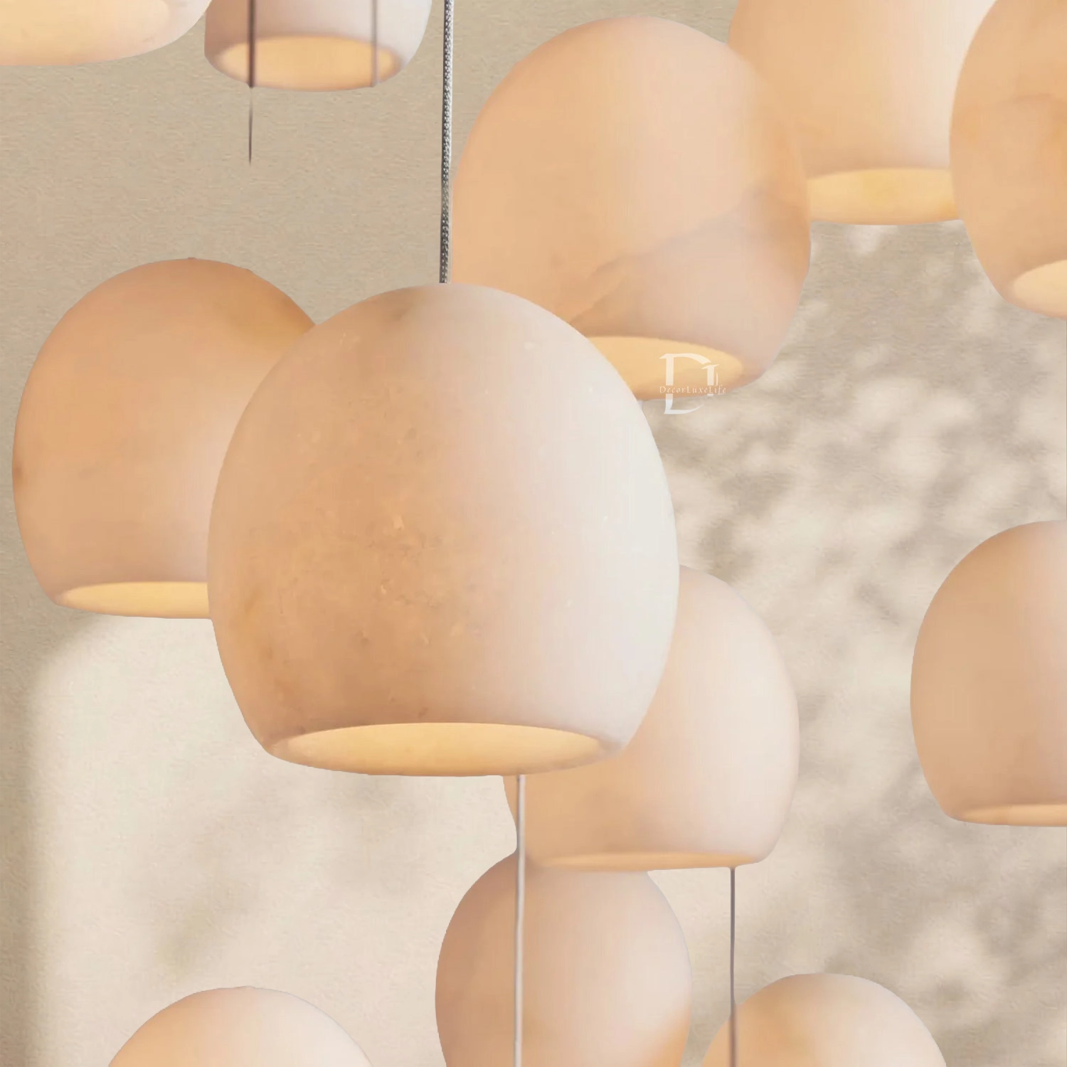Arica Alabaster Round Chandelier