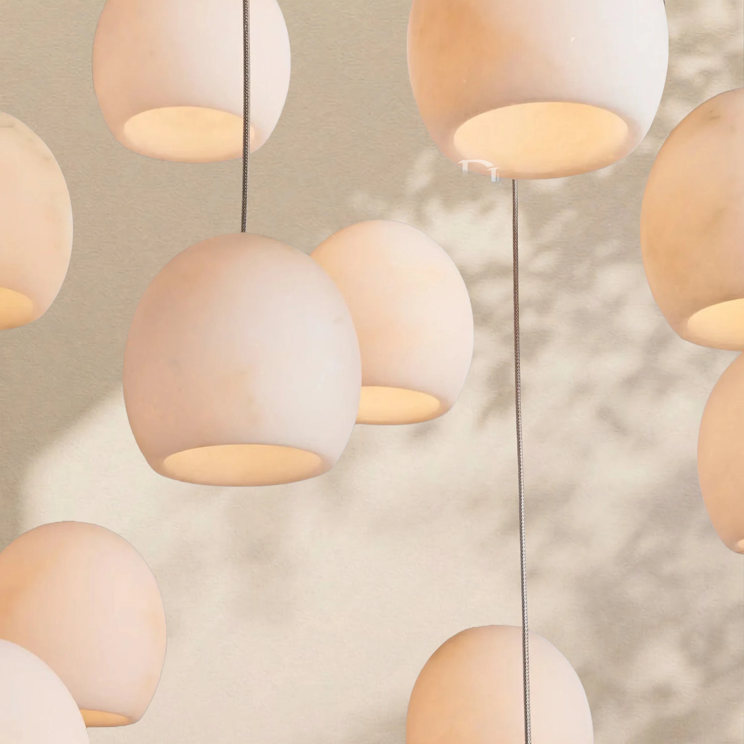 Arica Alabaster Round Chandelier