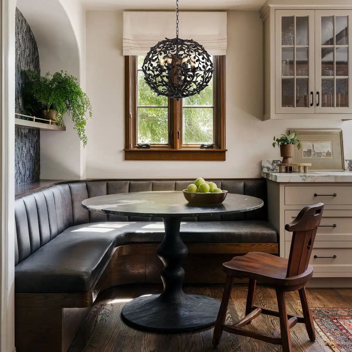 $1500+ Purchase Gift | Farmhouse Black Chandelier 13.7"D