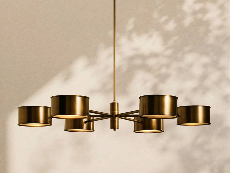 Tambour Metal Round Chandelier