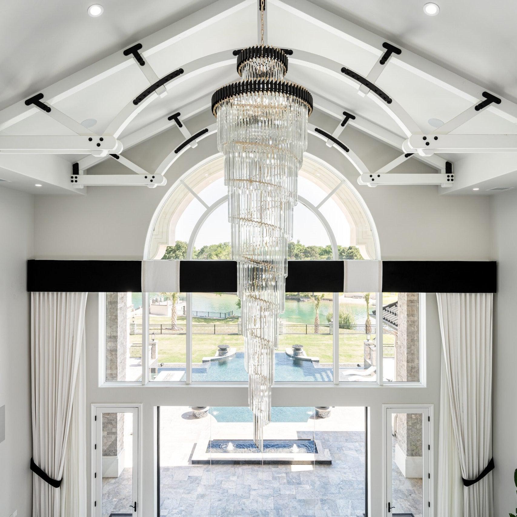 Spiral Crystal Chandelier For Foyer/ Staircase – Decorluxelife