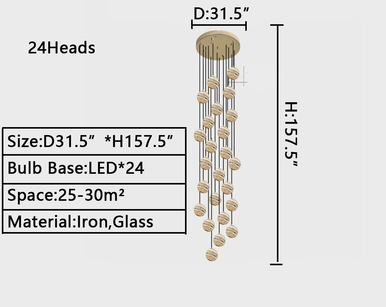 Nordic Planet Creative Long Pendant Chandelier For Staircase/Foyer/High-ceiling Hallway
